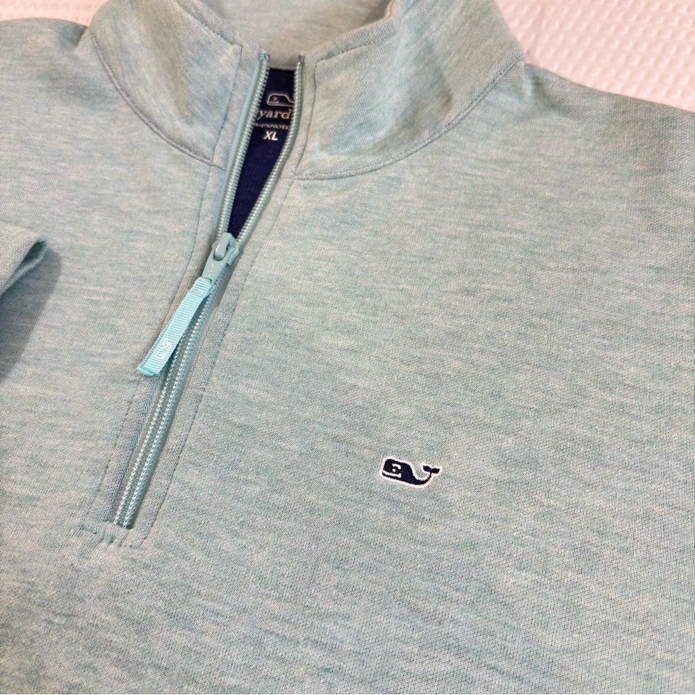Vineyard Vines Men’s Half Zip Long Sleeve Teal Pullover Size XL